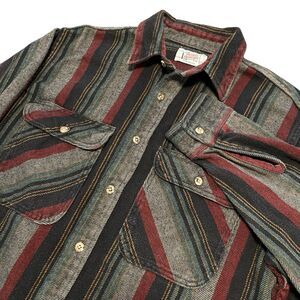 Vintage Private Property Flannel Button Up Shirt Top Western USA Made L